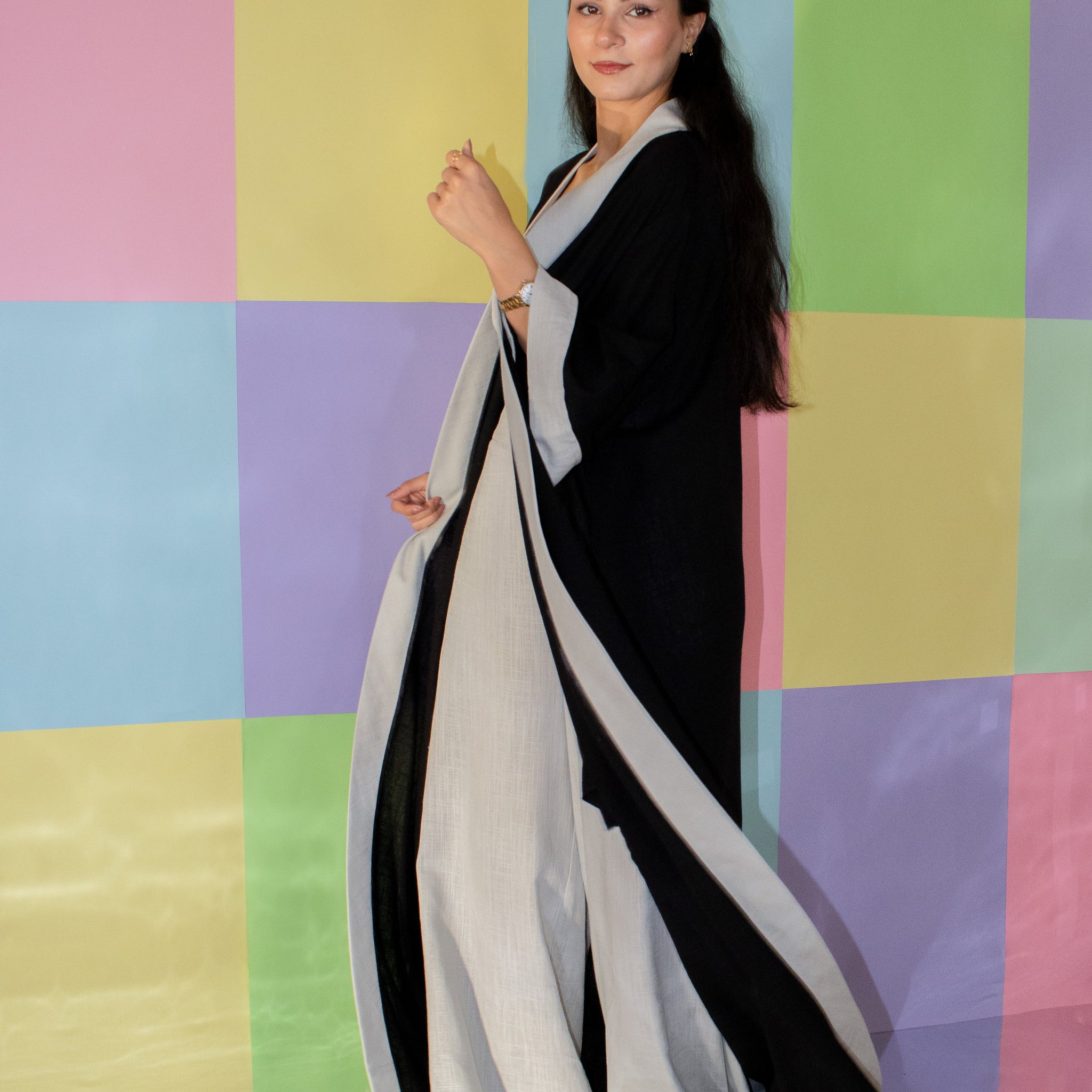 CHARCOAL LINEN ABAYA