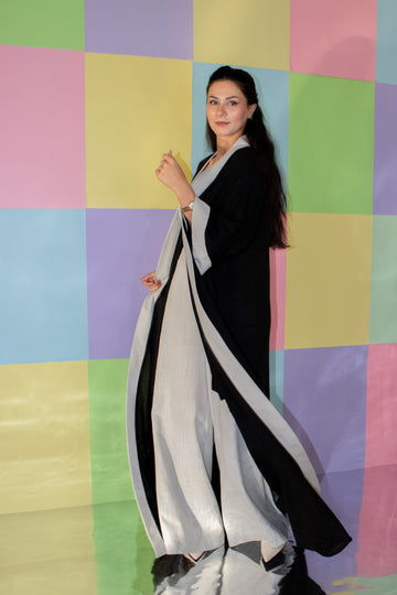 CHARCOAL LINEN ABAYA